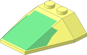 Wedge  4 x  4 Triple with Sand Green and Light Yellow Pattern