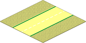 Baseplate 32 x 32 Road 9-Stud Straight with Road Pattern