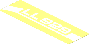 Sticker  1.2 x  3.9 with White 'LL929' Left Front Stripe