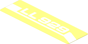 Sticker  1.2 x  3.9 with White 'LL929' Right Front Stripe