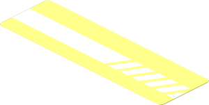 Sticker  1.2 x  3.9 with White Divided Left Front Stripes