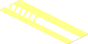 Sticker  1.2 x  3.9 with White Divided Right Front Stripes