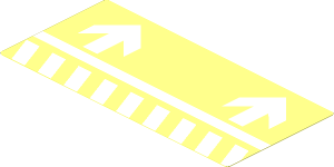 Sticker  1.9 x  3.9 with White Short Lines and Arrows Left