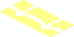 Sticker  1.9 x  3.9 with White Broken Line and Arrows