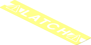 Sticker  0.8 x  3.9 with White 'LATCH' and Exclamation Marks in Triangles