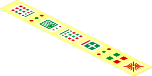 Sticker  0.8 x  5.9 with Control Panel with Red and Green Lamps