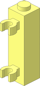 =Brick  1 x  1 x  3 with Two Clips Vertical and Solid Stud