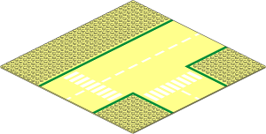 Baseplate 32 x 32 Road 9-Stud T-Junction with Crosswalk Pattern