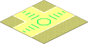 Baseplate 32 x 32 Road 9-Stud T-Junction w/ Green Octagon Patt.