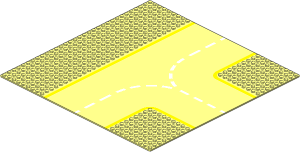 Baseplate 32 x 32 Road 9-Stud T-Junction w/ Yellow Lines Pattern