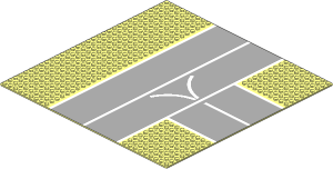 Baseplate 32 x 32 Road 9-Stud T-Junction with Runway Pattern