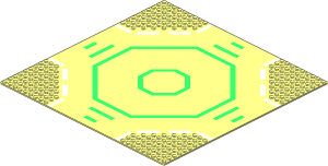 Baseplate 32 x 32 Road 9-Stud Landing Pad with Green Octagon