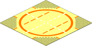 Baseplate 32 x 32 Road 9-Stud Landing Pad Type 1 (Orange) Pattern