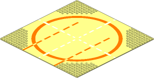 Baseplate 32 x 32 Road 9-Stud Landing Pad Type 2 (Orange) Pattern