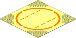 Baseplate 32 x 32 Road 9-Stud Landing Pad Type 3 (Orange) Pattern