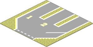Baseplate 32 x 32 Road 9-Stud 3-Lane with Centre and Right Numbered Pattern