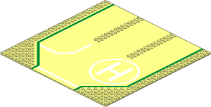 Baseplate 32 x 32 Road 9-Stud 3-Lane w/ Helicopter Pad Pattern