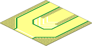 Baseplate 32 x 32 Road 9-Stud 3-Lane with Chevrons Pattern