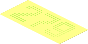 Sticker  1.8 x  3.8 with Lime Dot Matrix Display "279"
