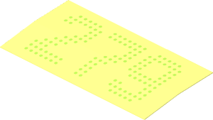 Sticker  1.8 x  3.8 with Lime Dot Matrix Display "279" (Formed)