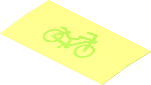 Sticker  1.8 x  3.8 with Lime Bicycle Icon (Formed)