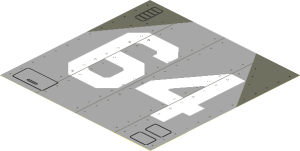 Sticker  5.9 x  5.9 with White "64" and Rivets