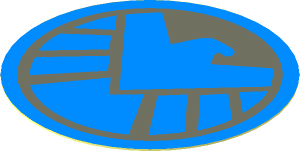 Sticker  1.8 x  1.8 Round with Medium Blue SHIELD Logo on Dark Bluish Grey Background