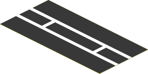 Sticker  1.9 x  3.9 with partial Runway Side Markings
