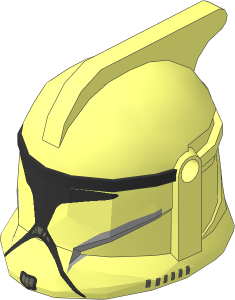 Minifig Helmet SW Clone Trooper Phase I with Grey Markings and Black Visor Pattern
