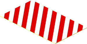 Sticker  1.1 x  1.8 Diagonal Red White Stripes Left Up