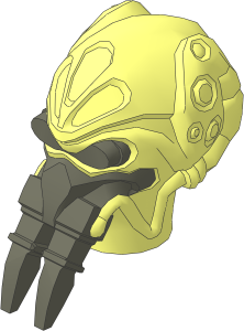 Minifig Head Kel'Dor with Dark Bluish Grey Breathing Apparatus Pattern