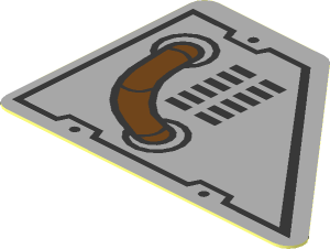Sticker  1.1 x  1.6 Trapezoid with Medium Azure Hose and Black Vents