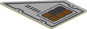 Sticker  1.1 x  1.6 Trapezoid with Medium Azure and White Keypad and Black Vents