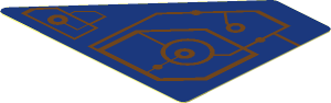 Sticker  2.0 x  2.5 with Medium Azure Schematic Circles and Lines - Left Angle