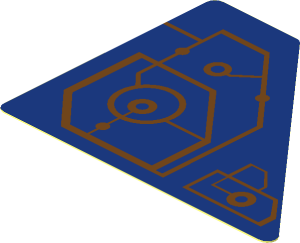 Sticker  2.0 x  2.5 with Medium Azure Schematic Circles and Lines - Right Angle