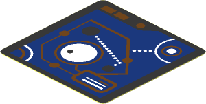 Sticker  1.7 x  1.7 with Medium Azure and White Connected Circles and Lines