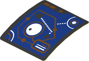 Sticker  1.7 x  1.7 with Medium Azure and White Connected Circles and Lines (Formed)