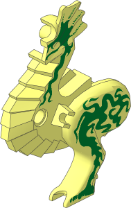 ~Animal Dragon Body Left with Metallic Gold Oriental Pattern