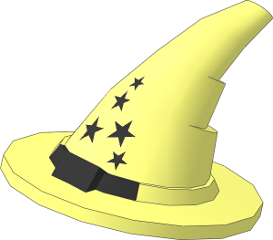 Minifig Wizards Hat with Silver Buckle and Stars Pattern