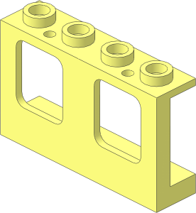 Window  1 x  4 x  2 Plane with Single Hole Top and Bottom for Glass