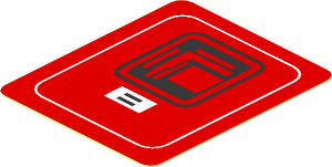 Sticker  1.5 x  1.8 Red with Containment Unit