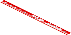 Sticker  1.2 x 19.0 with  6 White Stars, Stripes and "RED BIRD" Aligned Right
