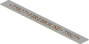 Sticker  0.9 x  7.9 Grey with "75827 FIREHOUSE 75827"