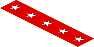 Sticker  0.8 x  3.9 with  5 White Stars with Black Outline