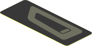 Sticker  0.8 x  2.0 with Dark Bluish Grey Air Vent on Black Background Right
