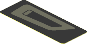 Sticker  0.8 x  2.0 with Dark Bluish Grey Air Vent on Black Background Left