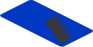 Sticker  0.9 x  1.8 with Black Air Vent on Blue Background Right