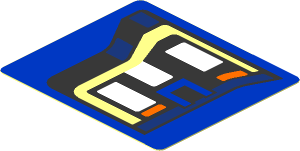 Sticker  1.8 x  2.0 with Headlamp on Blue Background Right (Needs Work)