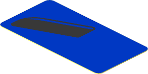 Sticker  0.9 x  1.8 with Black Air Vent on Blue Background Left