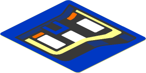 Sticker  1.8 x  2.0 with Headlamp on Blue Background Left